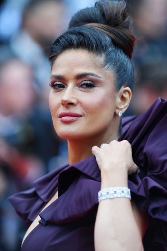 Salma Hayek attends the Cannes Film Festival premiere of "Killers of the Flower Moon" in 2023. File Photo by Rune Hellestad/UPI