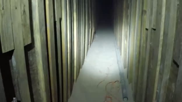 The tunnel stretched for almost 600 feet (Homeland Security Investigations/Yuma Sector BP)