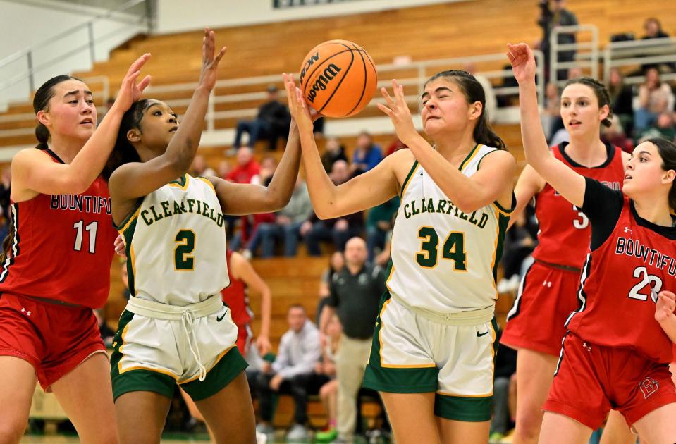 Clearfield and Bountiful play at Clearfield on Wednesday, Jan. 17, 2024. Bountiful won 56-47. | Scott G Winterton, Deseret News