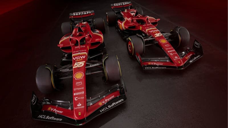 Undated handout photo provided by Scuderia Ferrari of the Scuderia Ferrari SF-24 cars ahead of the 2024 Formula One season. -/Scuderia Ferrari via PA Media/dpa