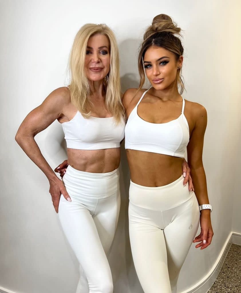 Lesley says her age-defying appearance means that she and her granddaughter Tia are often mistaken for sisters. Jam Press/@lesleymaxwell.fitness