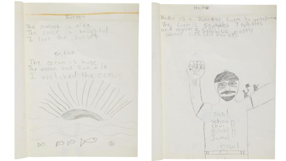 <div class="inline-image__caption"><p>Tupac Shakur "Haiku", autograph manuscript signed "Tupac ♥ Shakur, Future Freedom Fighter", ca. spring 1983.</p></div> <div class="inline-image__credit">Courtesy Sotheby's</div>
