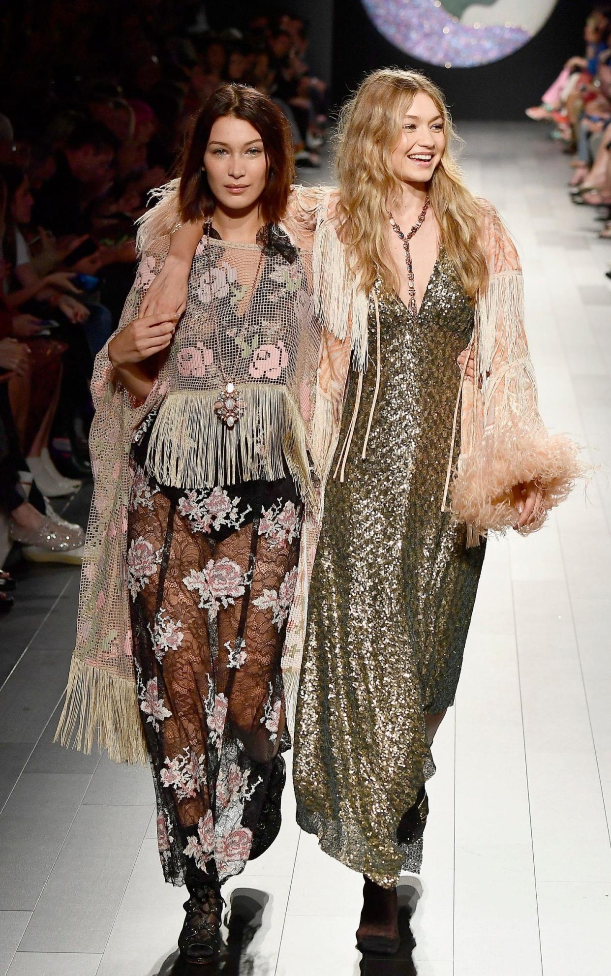 Bella and Gigi Hadid at the Anna Sui show - Getty Images North America