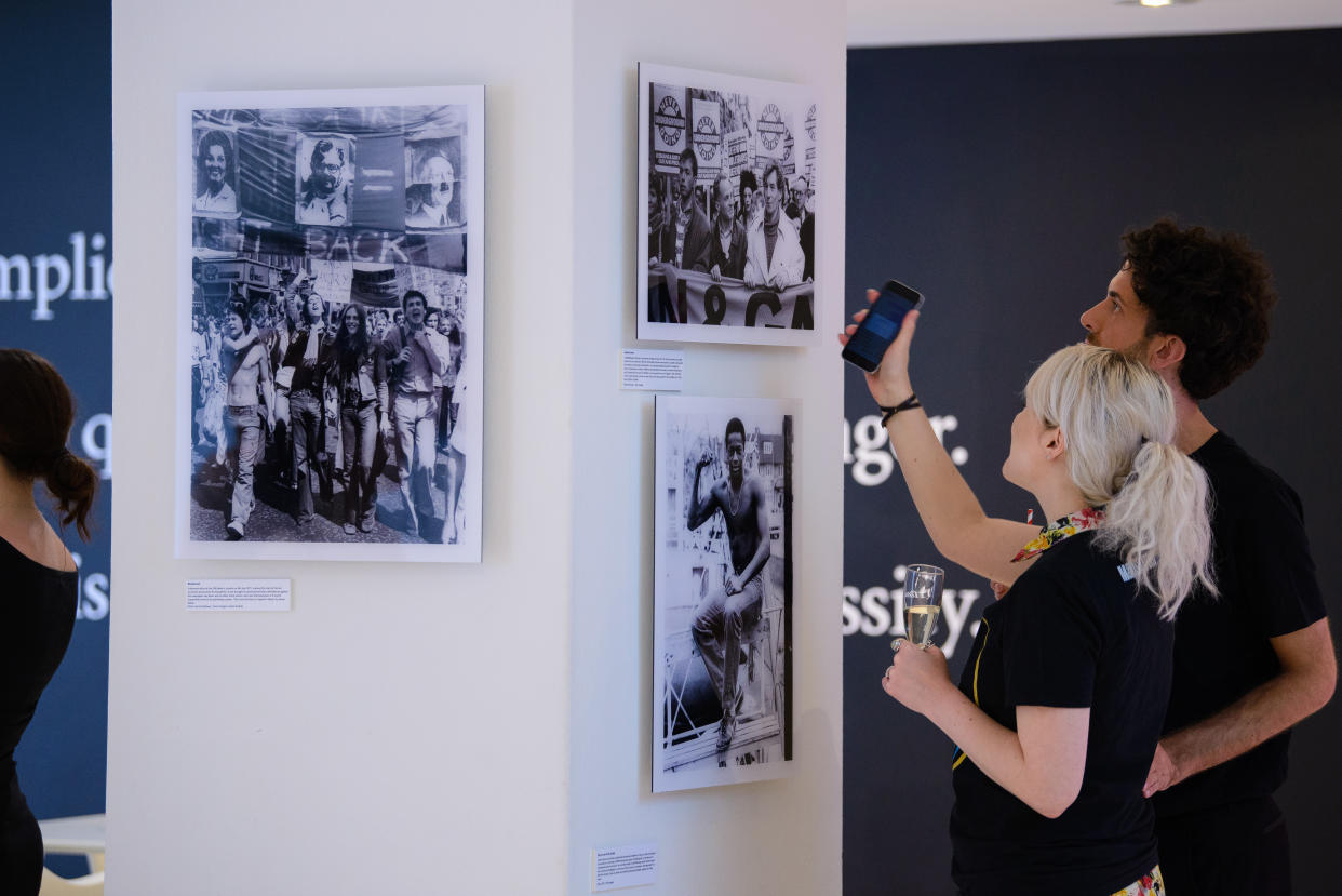 Guests at the 'Capturing The Rainbow' exhibition launch at M&C Saatchi in London, England, on 26 June 2019. Photo: Joe Maher/Getty Images