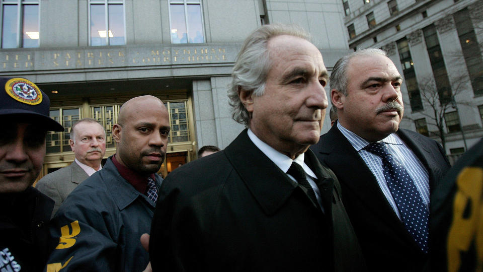 Image: Bernard Madoff, the financier who ran the largest Ponzi scheme in history, has died of natural causes in federal prison. (Hiroko Masuike / Getty Images file)