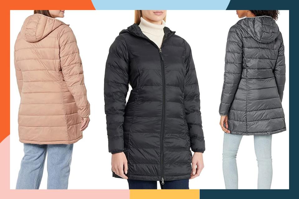 Amazon Essentials Women's Lightweight Water-Resistant Hooded Puffer Coat tout