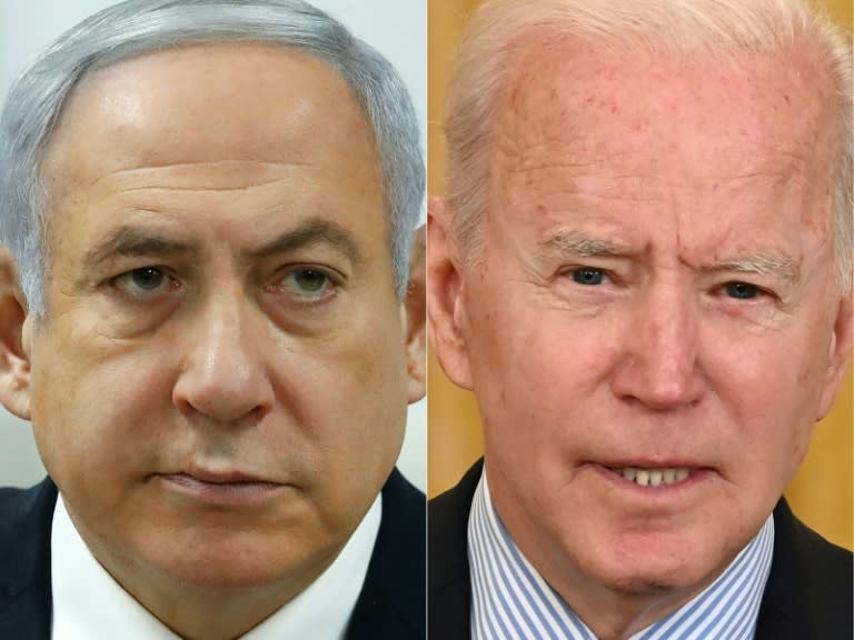 Israeli Prime Minister Benjamin Netanyahu (L) will meet with US President Joe Biden in New York on September 20, 2023, a White House official has announced (JACK GUEZ)