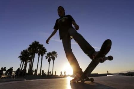 A skateboarder rides at the Venice Skatepark in Venice, California November 7, 2014. REUTERS/Jonathan Alcorn