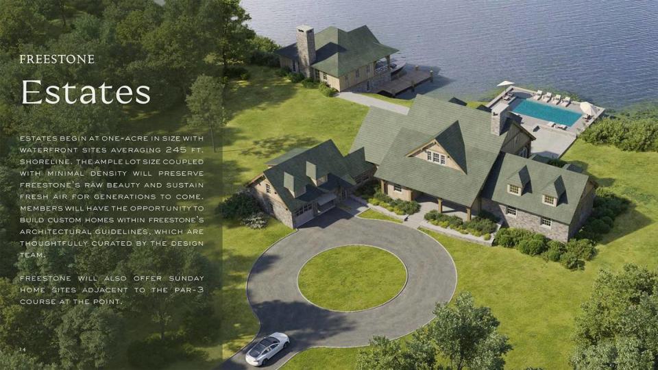Marketing materials from Todd Interests outline the developer’s plans to build an exclusive and private community on Fairfield Lake, which is currently publicly accessible through Fairfield Lake State Park.
