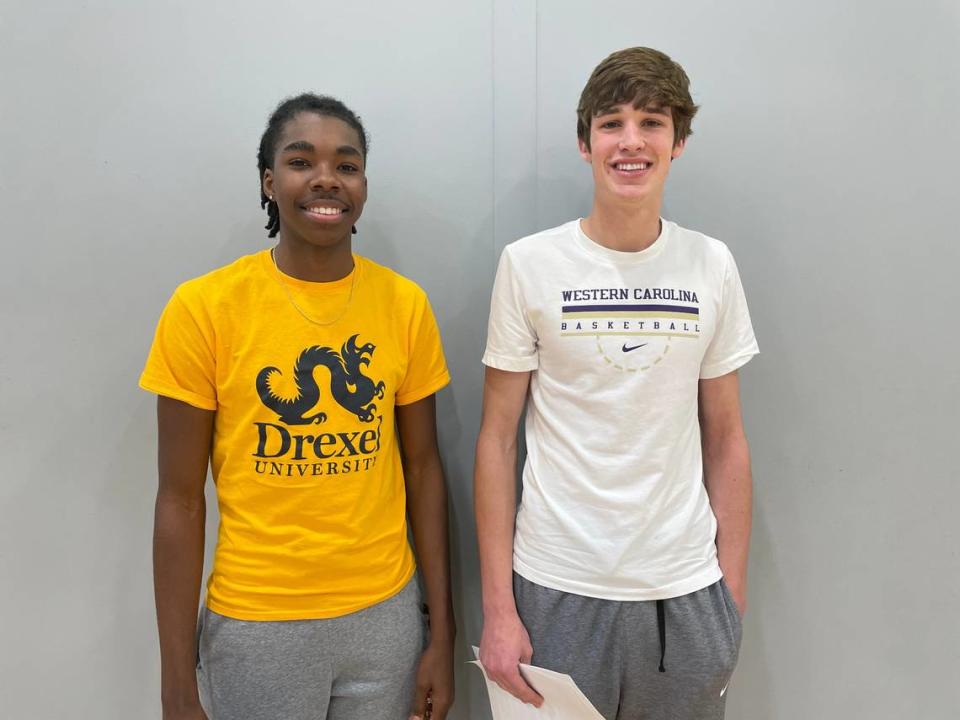 Legion Collegiate saw two basketball players sign Letters of Intent in November: Shane Blakeney (left) and Marcus Kell (right).