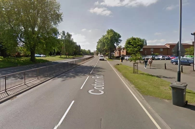 Part of Coton Road, Nuneaton was closed off by police