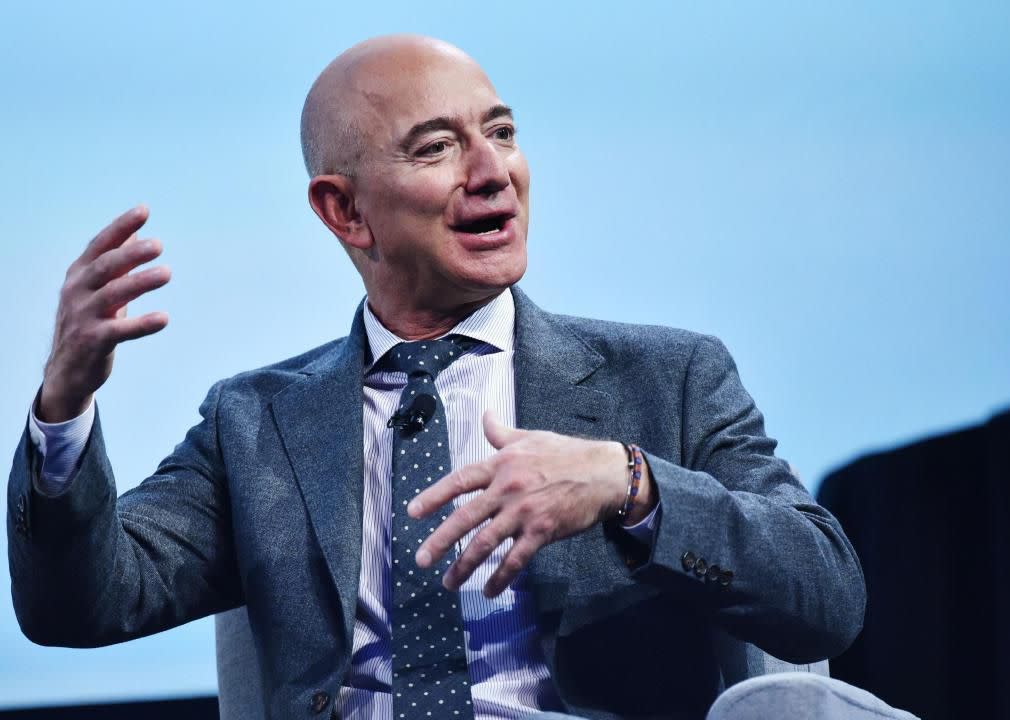 1. Jeff Bezos | Net worth: $177.3 billion - Source of wealth: Amazon - Age: 57 - Country/territory: United States | The founder of Amazon, Jeff Bezos, is chief executive of the e-commerce giant and holds a stake of more than 11%. He also owns The Washington Post. In his 2019 divorce settlement with ex-wife MacKenzie Scott, she got a 4% stake in Amazon—worth more than $38 billion at the time of the settlement. (Mandel Ngan/Getty Images)