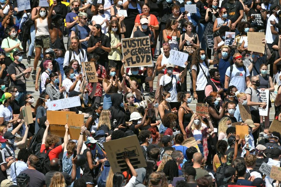 Black Lives Matter activists in London (PA)