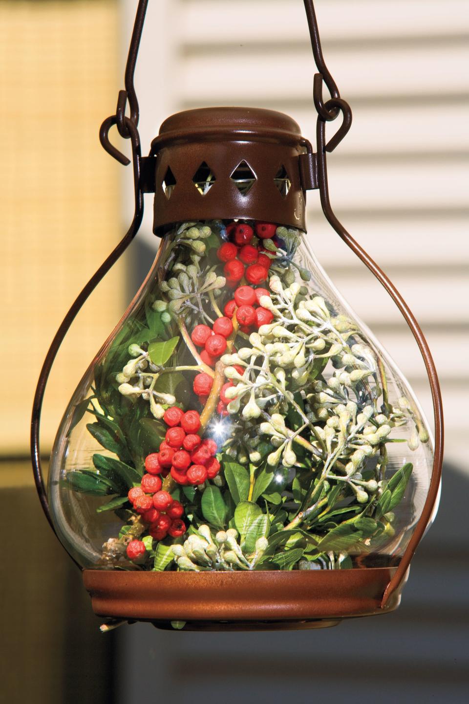 Fill Lanterns with Berries and Eucalyptus