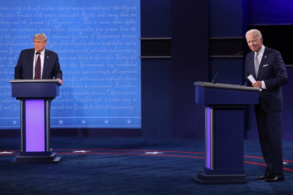 President and Mr Biden trade blows during first debate (Getty Images)