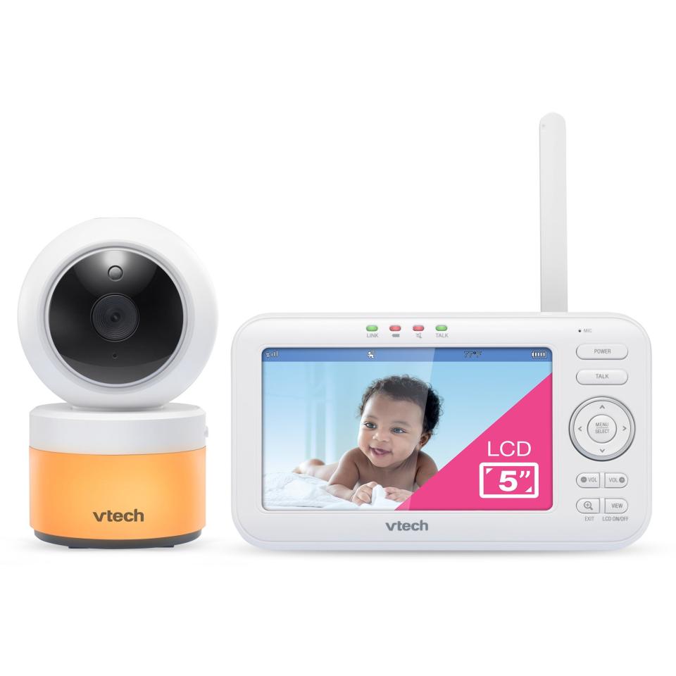 <p><a href="https://go.redirectingat.com?id=74968X1596630&url=https%3A%2F%2Fwww.walmart.com%2Fip%2FVTech-VM5263-5-Digitial-Video-Baby-Monitor-with-Pan-and-Tilt-and-Night-Light%2F554694791&sref=https%3A%2F%2F" rel="nofollow noopener" target="_blank" data-ylk="slk:Shop Now;elm:context_link;itc:0;sec:content-canvas" class="link ">Shop Now</a></p><p>Digitial Video Baby Monitor with Pan and Tilt and Night Light</p><p>walmart.com</p><p>$69.00</p>