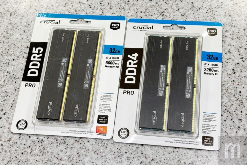 ▲美光推出的Crucial DDR5 Pro與Crucial DDR4 Pro