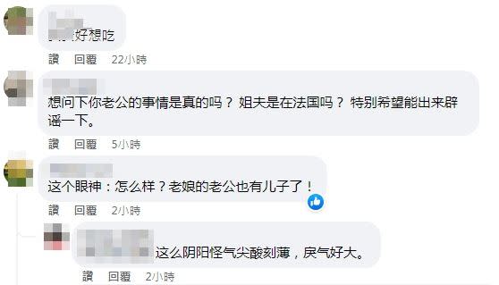 網友留言講小S老公有私生子的事情。（圖／翻攝自小S臉書）