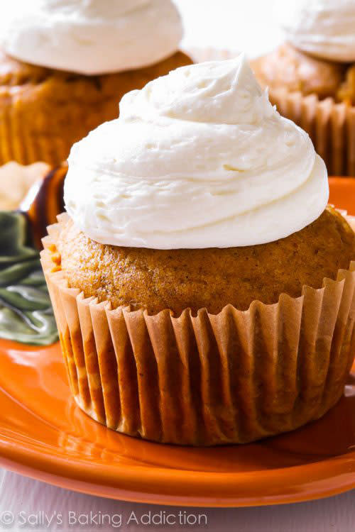 Spiced Pumpkin Cupcakes with Marshmallow Frosting