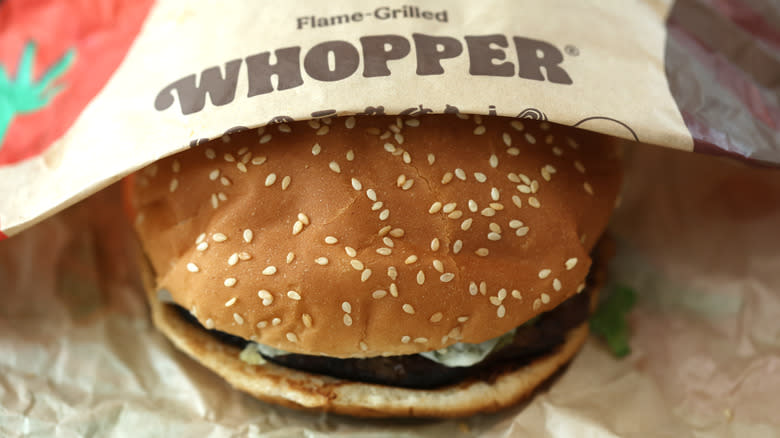 Burger King whopper in wrapping
