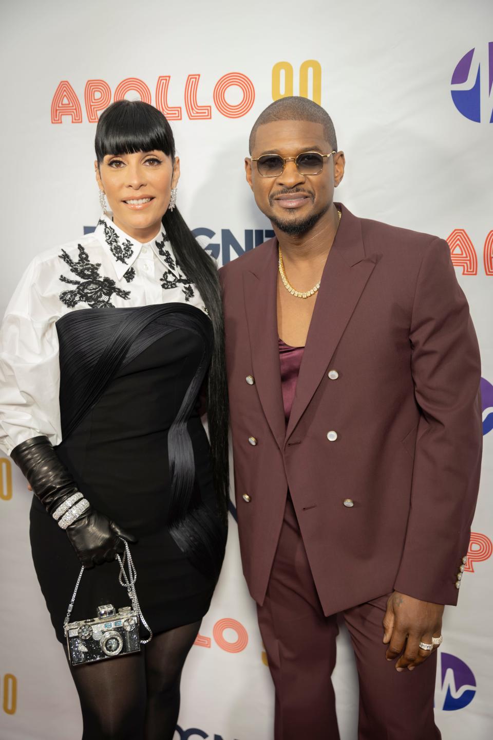 Usher, right, and wife Jennifer Goicoechea attend the 2024 Apollo Theater spring benefit at the Apollo Theater on June 11, 2024, in New York City.