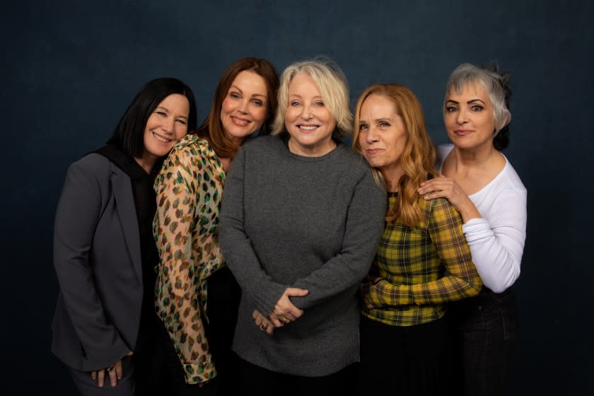 PARK CITY, UTAH - JANUARY 25: Band members, Kathy Valentine, Belinda Carlisle, Gina Schock, Charlotte Caffey and Jane Wiedlin of "The Go-Go's," photographed in the L.A. Times Studio at the Sundance Film Festival on Saturday, Jan. 25, 2020 in Park City, Utah. (Jay L. Clendenin / Los Angeles Times)