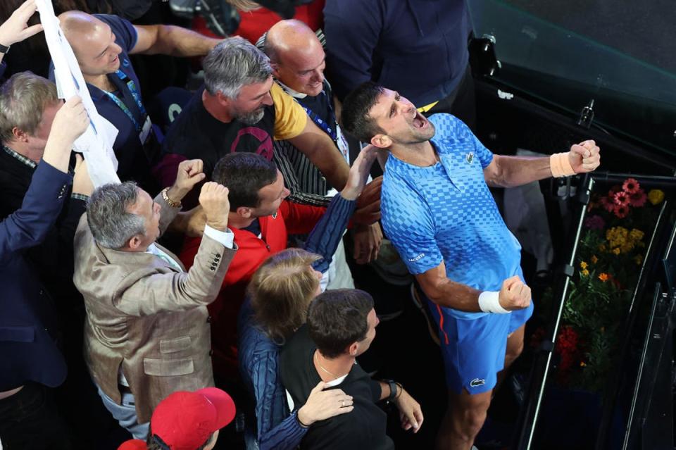 Djokovic was visibly emotional after winning the 2023 Australian Open (Getty Images)