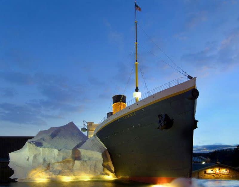 Three visitors were hospitalised after being hit by the iceberg wall in Tennessee's Titanic Museum. — Picture via Facebook