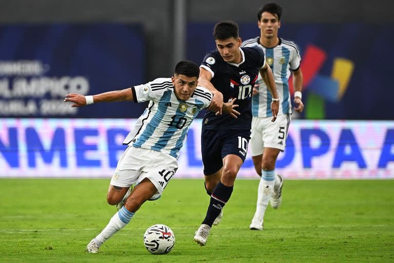 Thiago Almada, el mayor goleador del Sub 23 de la Argentina, con cinco tantos (tres, de penal), y su figura más desequilibrante.