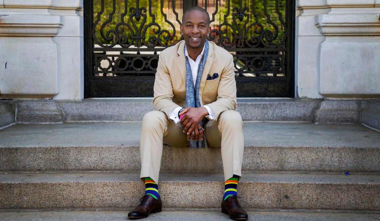 Former NFL player and LGBTQ and feminist activist Wade Davis.&nbsp; (Photo: Katie Simmons-Barth)