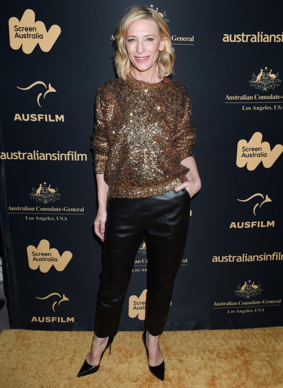Cate Blanchett’s leather trousers are the epitome of effortless cool - getty