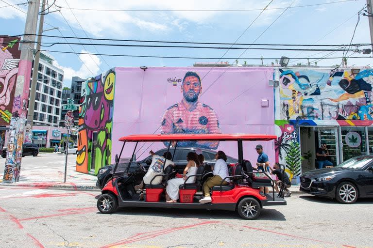 Messi, con la camiseta de Inter Miami, en Wynwood