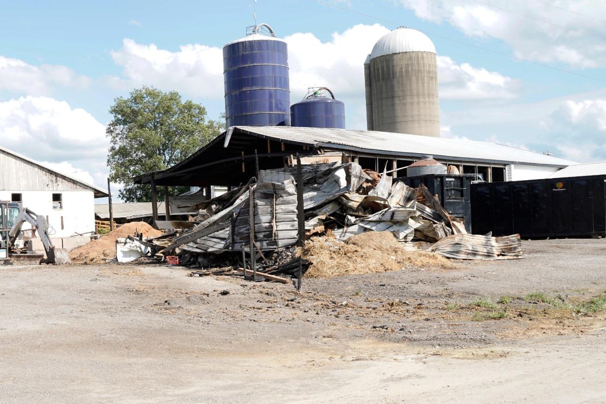 Hardy's Holsteins farm is pictured Sunday after a fire July 20.