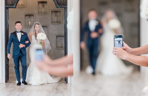 A wedding photographer called out a guest for blocking a shot with her iPhone (Credit: Facebook)