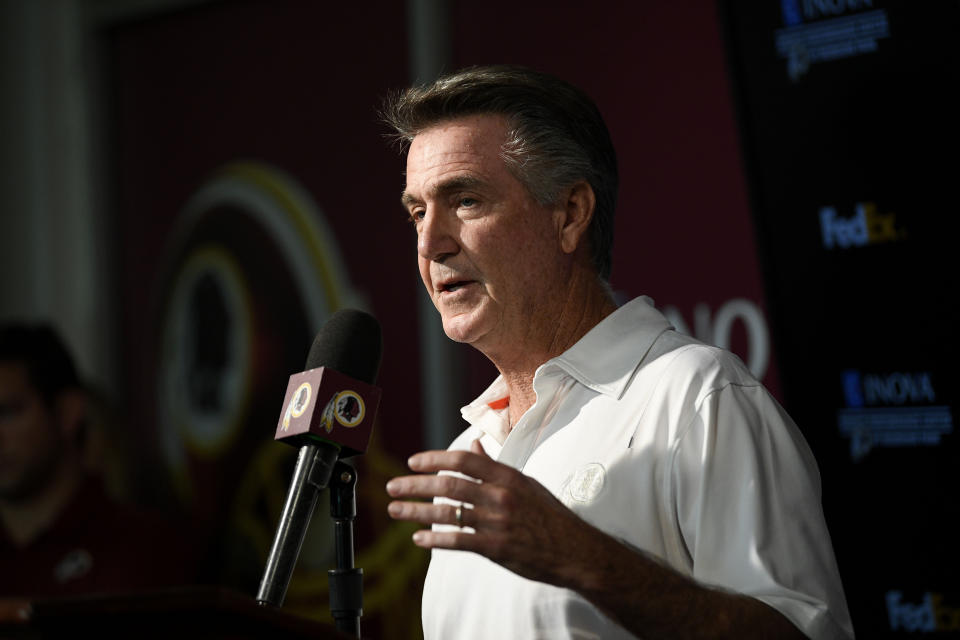 Washington team president Bruce Allen met with media on Monday. (AP)