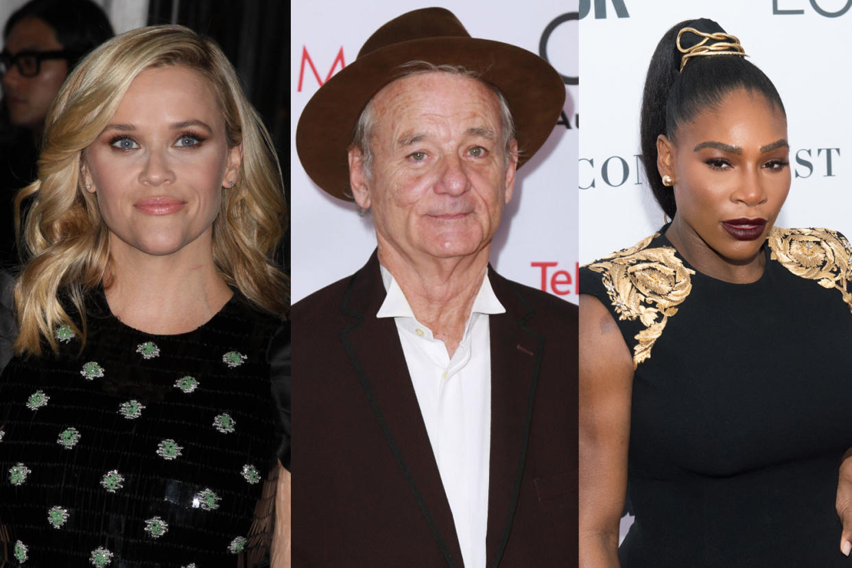 Reese Witherspoon, Bill Murray, and Serena Williams will give them something to talk about. (Photo: Getty Images)