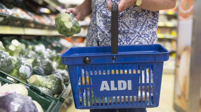 Woman shopping at Aldi