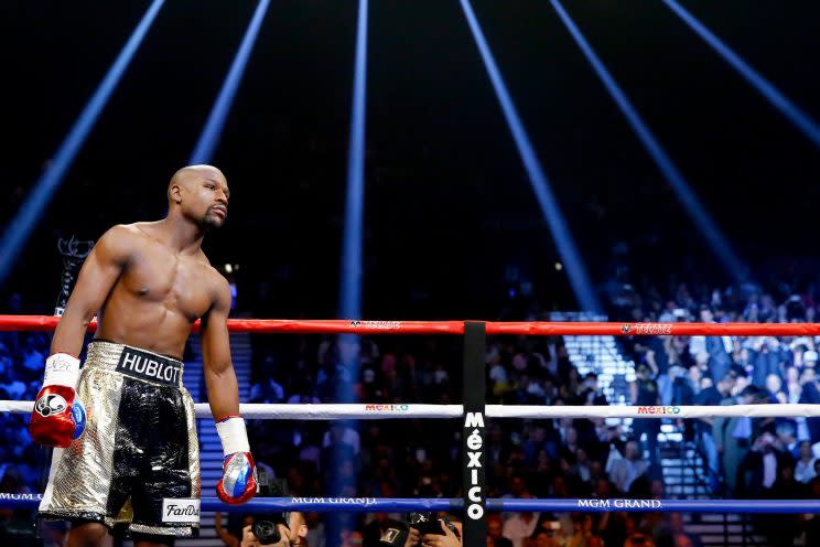 Floyd Mayweather in the ring. 