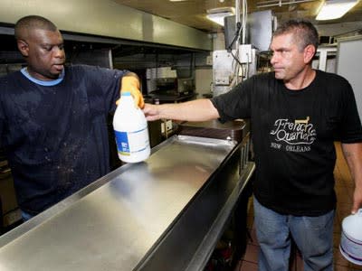 <b>Bleach can disinfect countertop surfaces and protect from a variety of bacteria.</b> Ethan Miller/<a class="link " href="http://www.gettyimages.com/" rel="nofollow noopener" target="_blank" data-ylk="slk:Getty Images;elm:context_link;itc:0;sec:content-canvas">Getty Images</a>