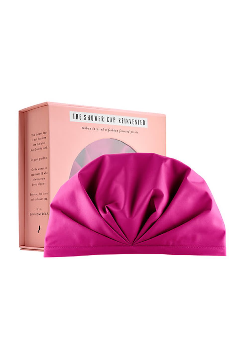 <p>This is the chichest showercap on the market. It's so beautiful it can double as a poolside turban for those days when you don't feel like getting your hair wet.</p><p>Sephora, $43, <a href="https://go.redirectingat.com?id=74968X1596630&url=http%3A%2F%2Fwww.sephora.com%2Fshhhowercap-P415203%3FskuId%3D1897792%26om_mmc%3Dppc-GG_378477159_27752557839_pla-56128534817_1897792_95787538359_9004078_c%26country_switch%3Dus%26lang%3Den%26gclid%3DEAIaIQobChMI1J7ZydSn1QIVxouzCh06GgA_EAQYAiABEgJQ7fD_BwE%26gclsrc%3Daw.ds&sref=https%3A%2F%2Fwww.elle.com%2Fbeauty%2Fnews%2Fg30170%2Fsummer-hair-makeup-skincare%2F" rel="nofollow noopener" target="_blank" data-ylk="slk:sephora.com;elm:context_link;itc:0;sec:content-canvas" class="link "><em>sephora.com</em></a></p>