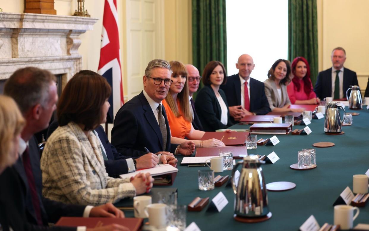 Keir Starmer holds his first cabinet meeting