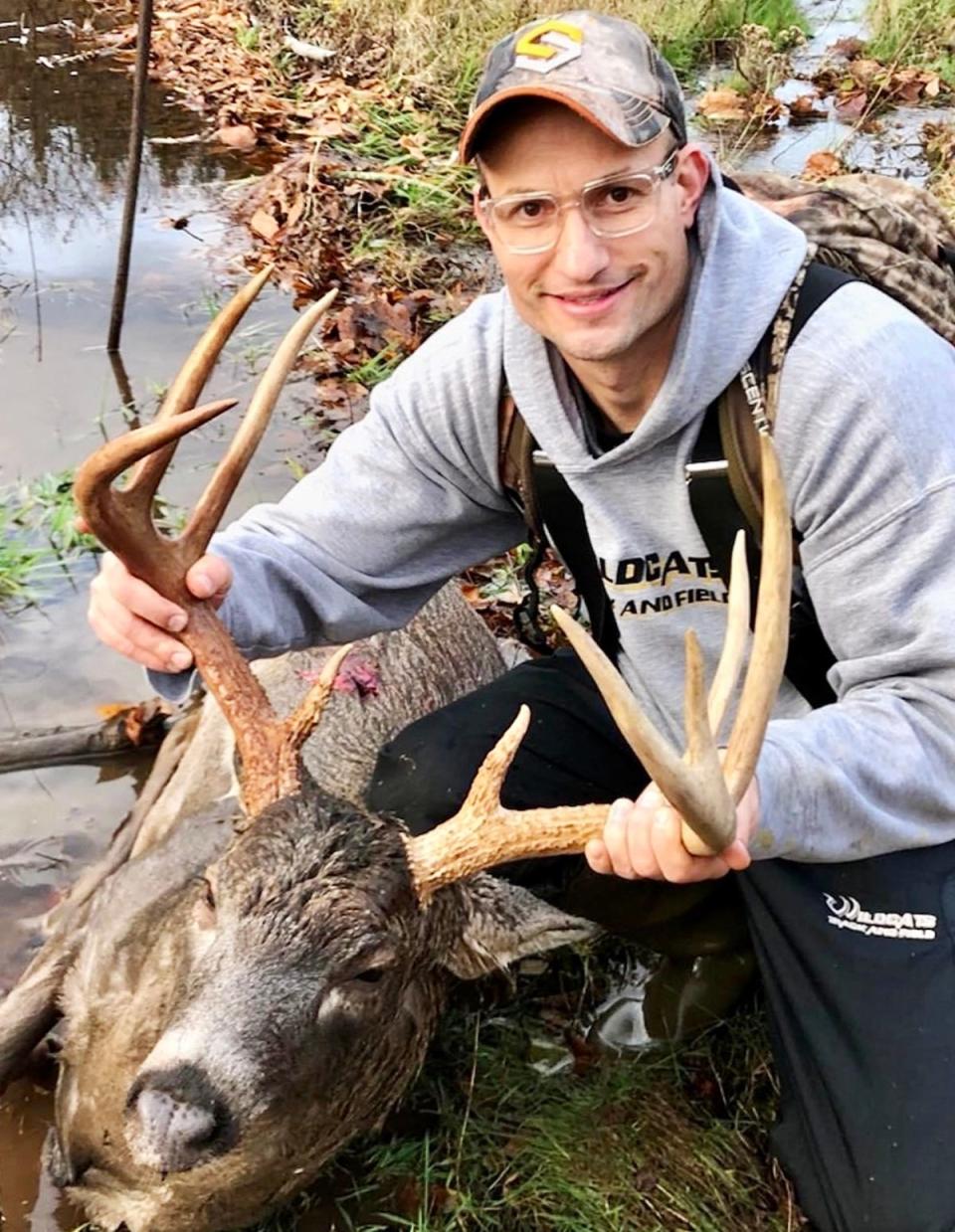Longtime local hunter Justin Collins harvested this beautiful 9-pointer while patrolling the woods near Waymart. He used a Martin compound bow to make the shot from about 25 yards.