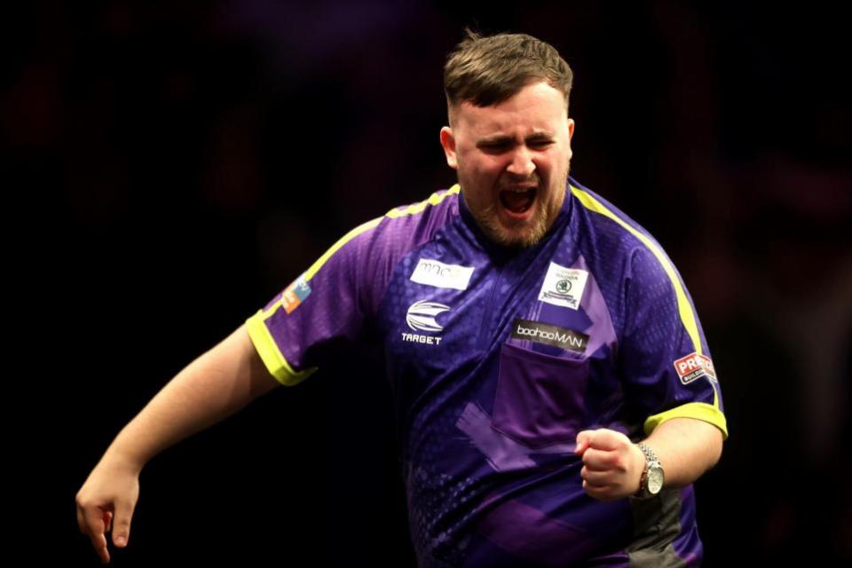 Warrington Guardian: Littler celebrates crucial 4-2 semi-final win over Michael Van Gerwen