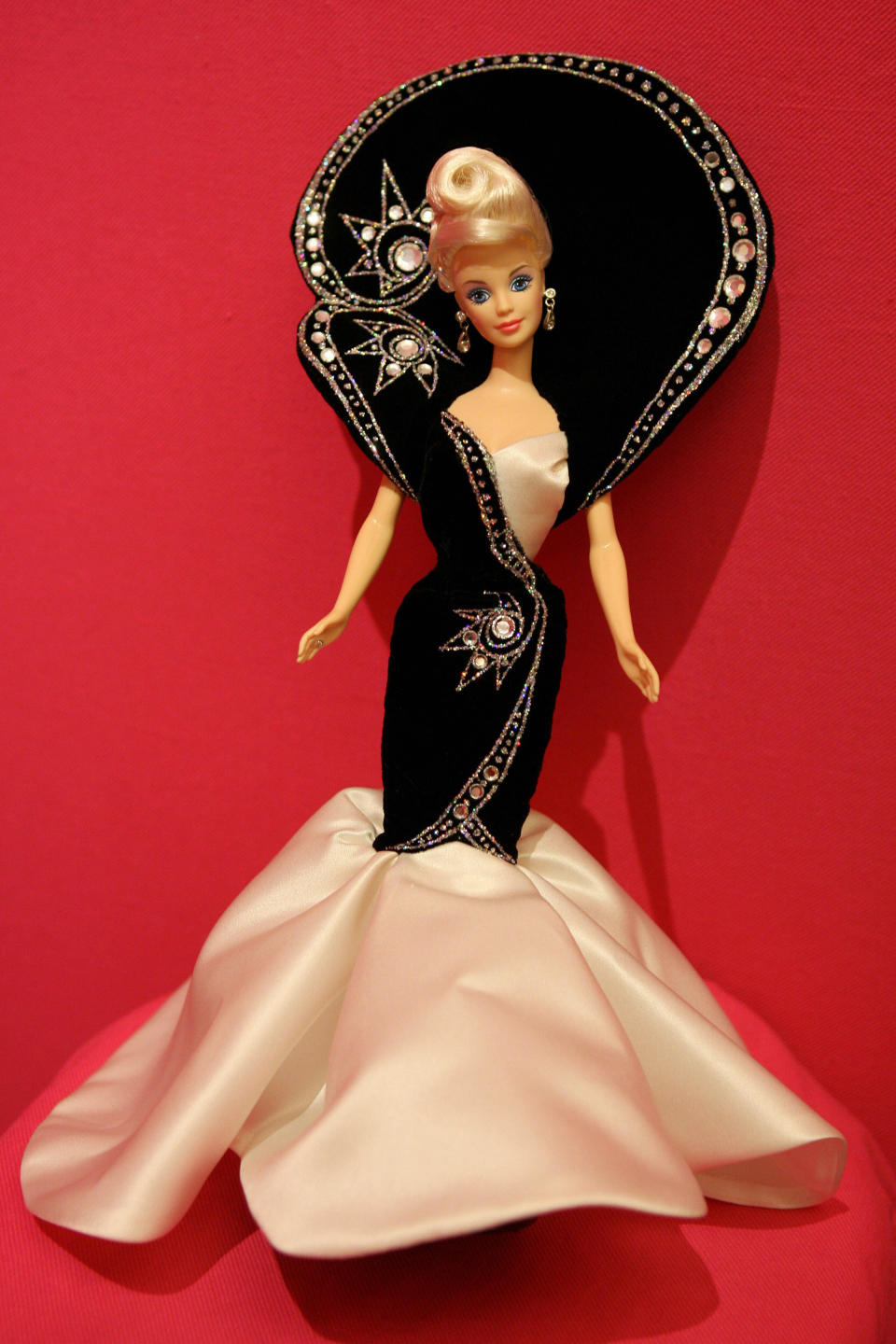 A 1997 Diamond Dazzle Bob Mackie collector-edition Barbie on display at Christie's auction house in London, Sept. 25, 2006.