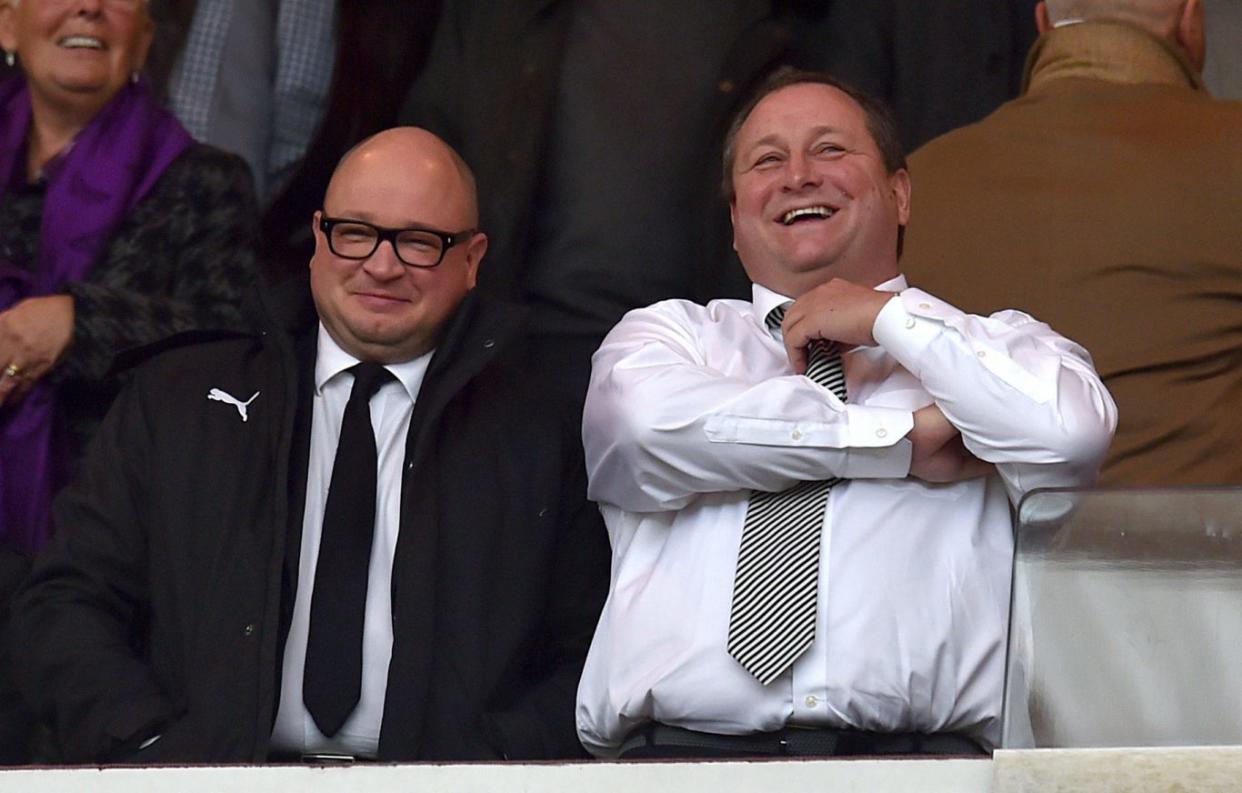 Newcastle United managing director Lee Charnley, left, with director Mike Ashley (Owen Humphreys/PA)