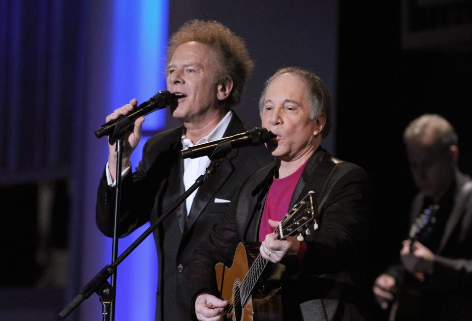 In honor of Simon and Garfunkel (pictured), the international-touring theater show 'The Simon & Garfunkel Story' will hit The Grand in Wilmington on Sunday, March 12. The famous duo gig during the 38th AFI Life Achievement Award at Sony Pictures Studios on June 10, 2010 in Culver City, California.
