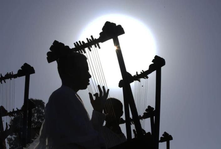 Ethiopians gather at Menelik II Square in the capital Addis Ababa on March 02, 2022 to celebrate the 126th anniversary of Ethiopia&#39;s victory over Italy at the Battle of Adwa on March 1, 1896.