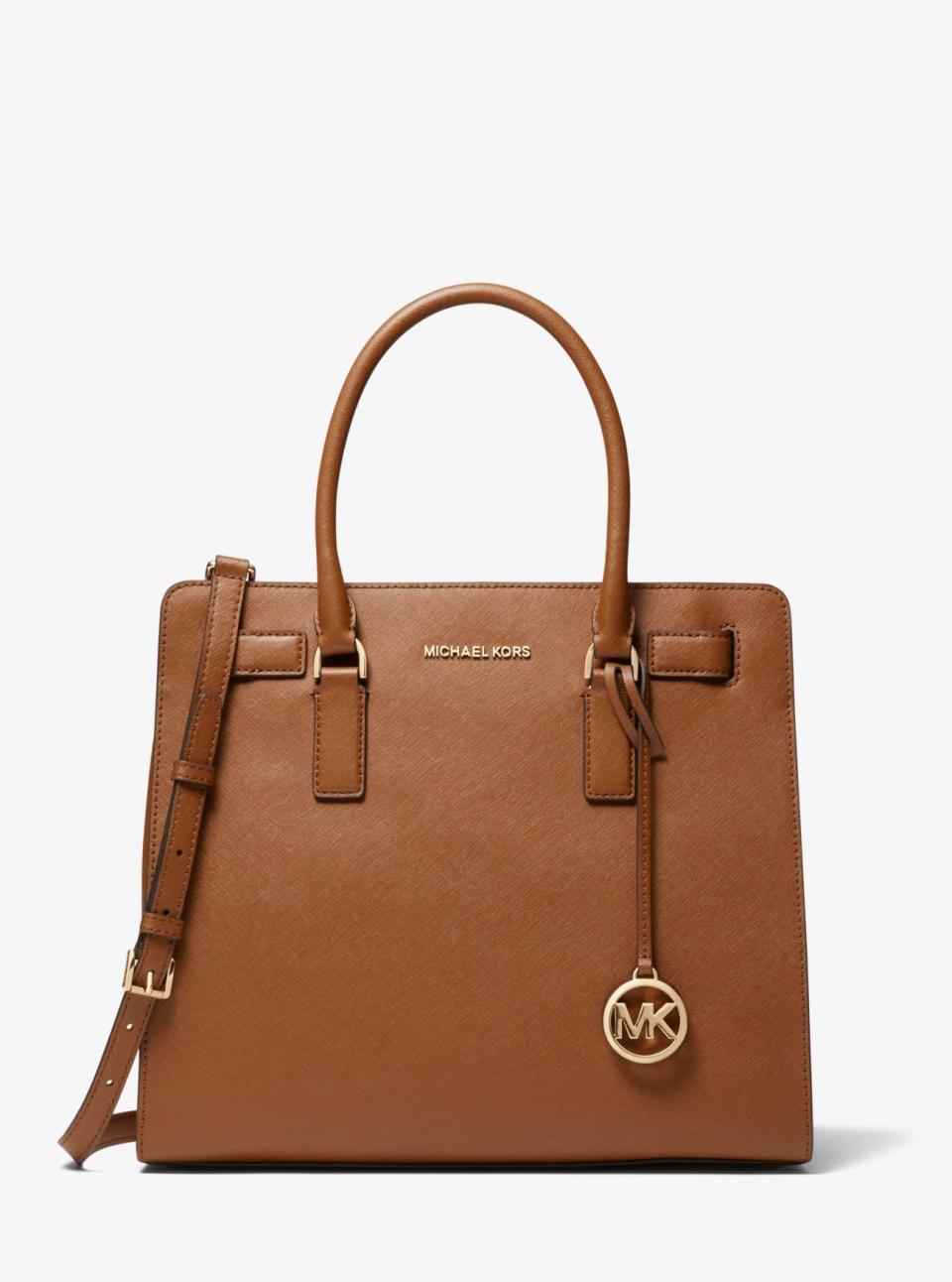 MICHAEL KORS Zoe Medium Pebbled Leather Satchel