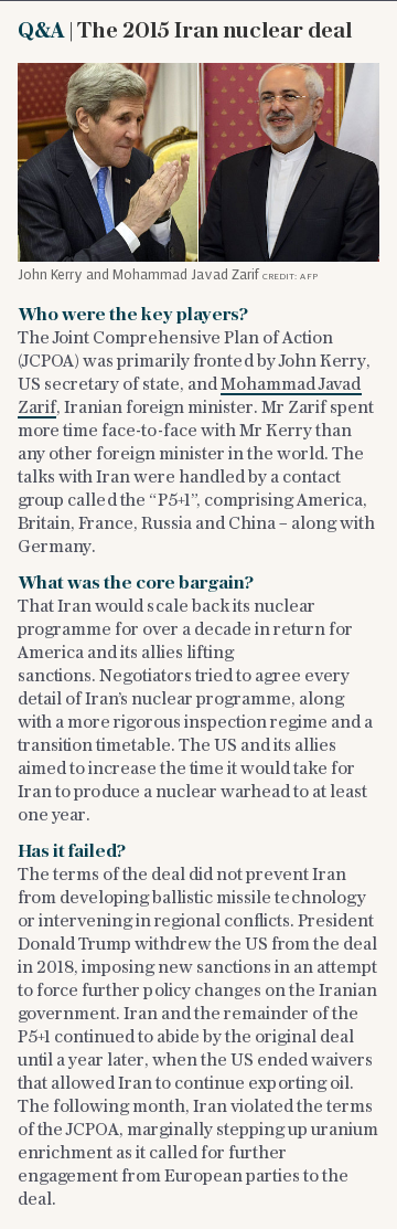 Q&A | The 2015 Iran nuclear deal