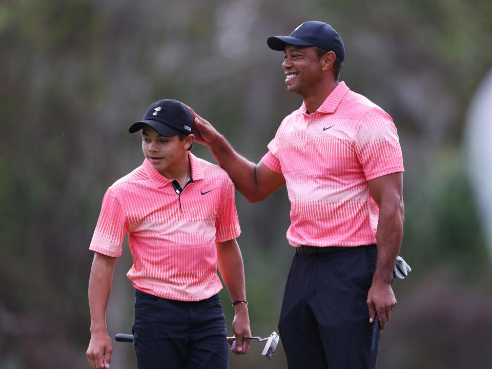 Tiger Woods and Charlie Woods at the 2022 PNC Championship.